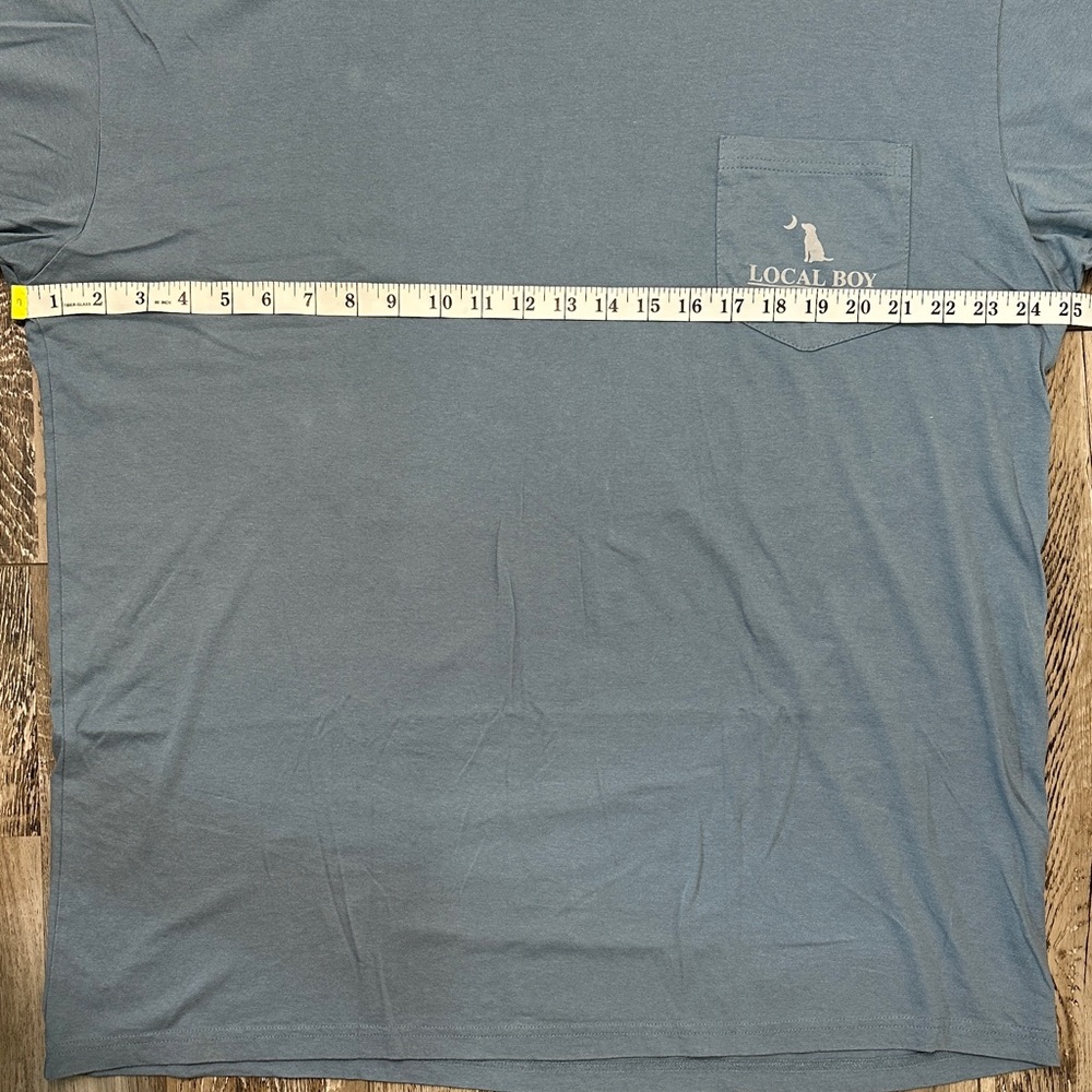 Local Boy Outfitters Men's Short-Sleeve Pocket Tee in Dusty Blue-Shrimp. NWOT! - Picture 4 of 7